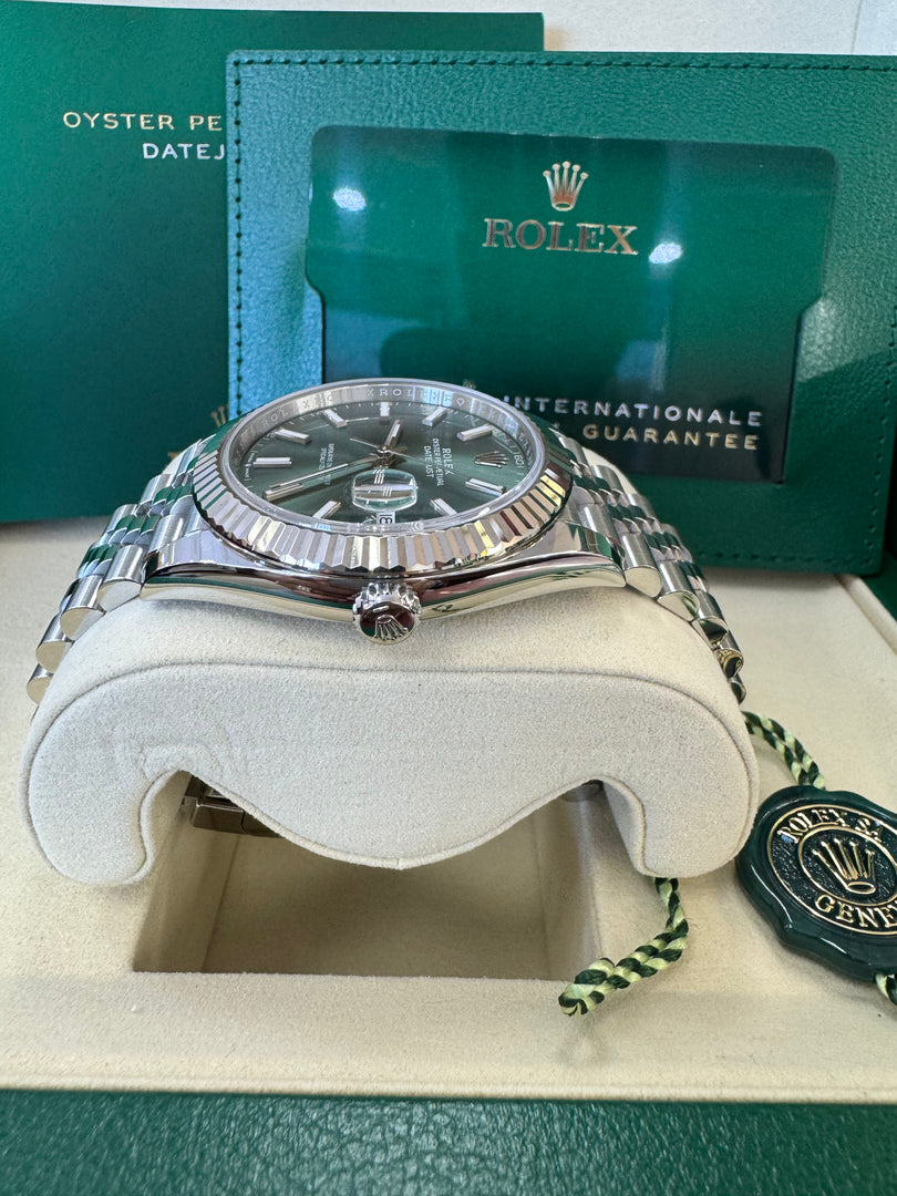 Rolex Datejust 41mm 126334 2025 Mint Green Dial Jubilee