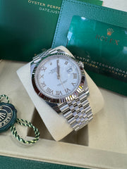 Rolex Datejust 41mm 126334 2025 White Roman Dial Jubilee