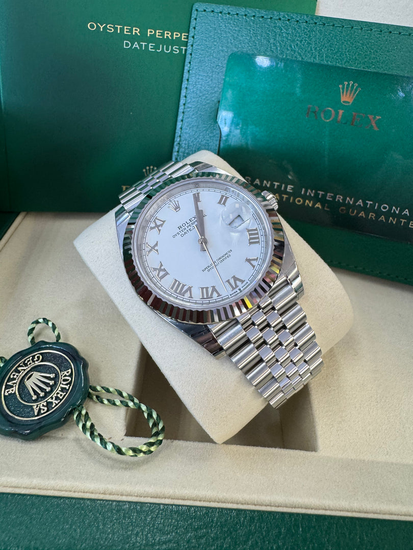 Rolex Datejust 41mm 126334 2025 White Roman Dial Jubilee