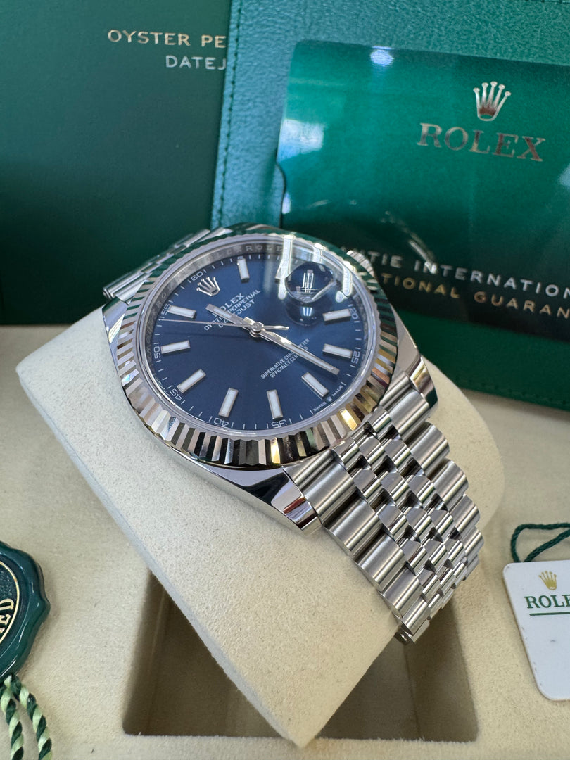 Rolex Datejust 41mm 126334 2025 Blue Index Dial Jubilee
