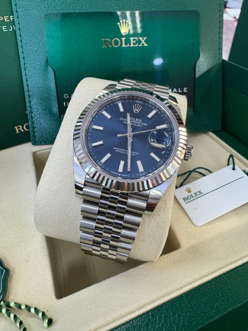 Rolex Datejust 41mm 126334 2025 Blue Index Dial Jubilee