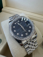 Load image into Gallery viewer, Rolex Datejust 36mm 116244 2016 Blue Diamond Dial Diamond Bezel Factory
