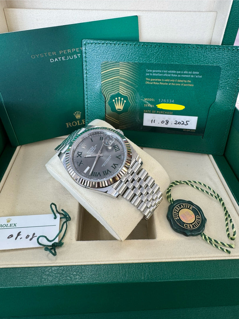 Rolex Datejust 41mm 126334 2025 Wimbeldon Dial Jubilee