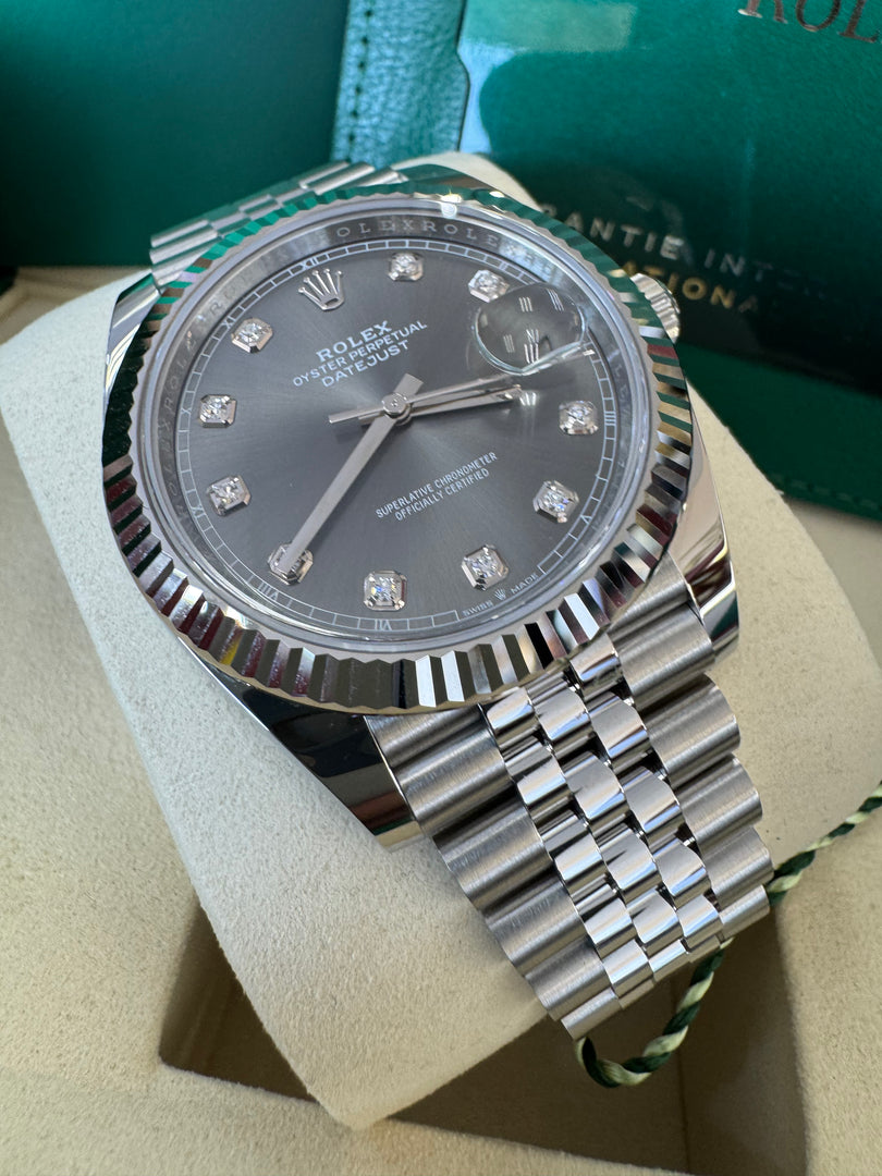 Rolex Datejust 41mm 126334 2025 Slate Diamond Dial Jubilee