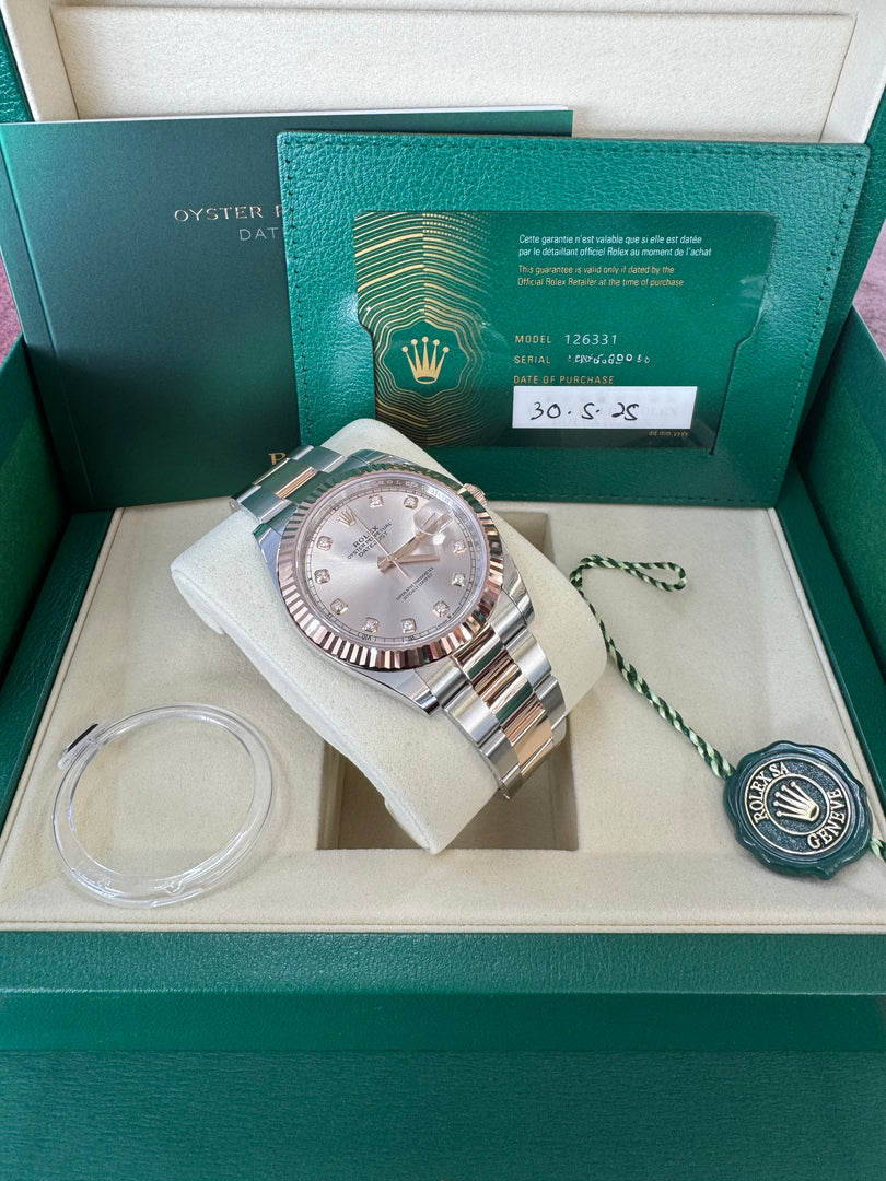 Rolex Datejust 41 Sundust Diamond Dial 126331 2025 Oyster
