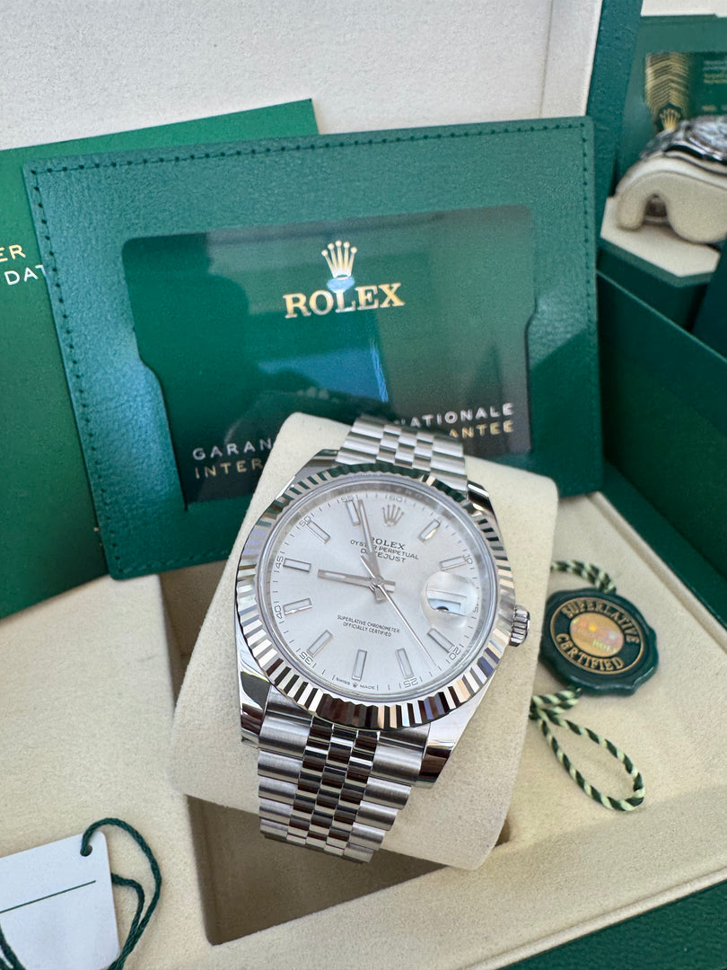 Rolex Datejust 41mm 126334 2025 Silver Index Dial Jubilee