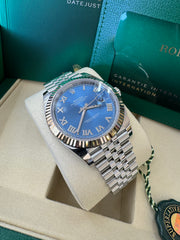 Rolex Datejust 41mm 126334 2025 Blue Roman Dial Jubilee