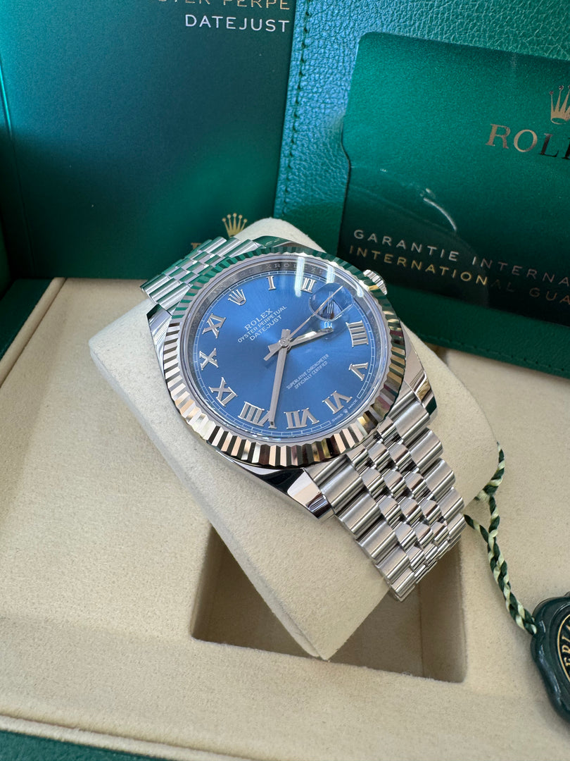Rolex Datejust 41mm 126334 2025 Blue Roman Dial Jubilee
