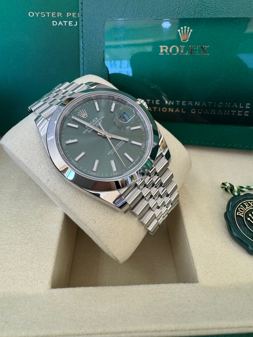 Rolex Datejust 41mm 126300 2025 Mint Green Jubilee