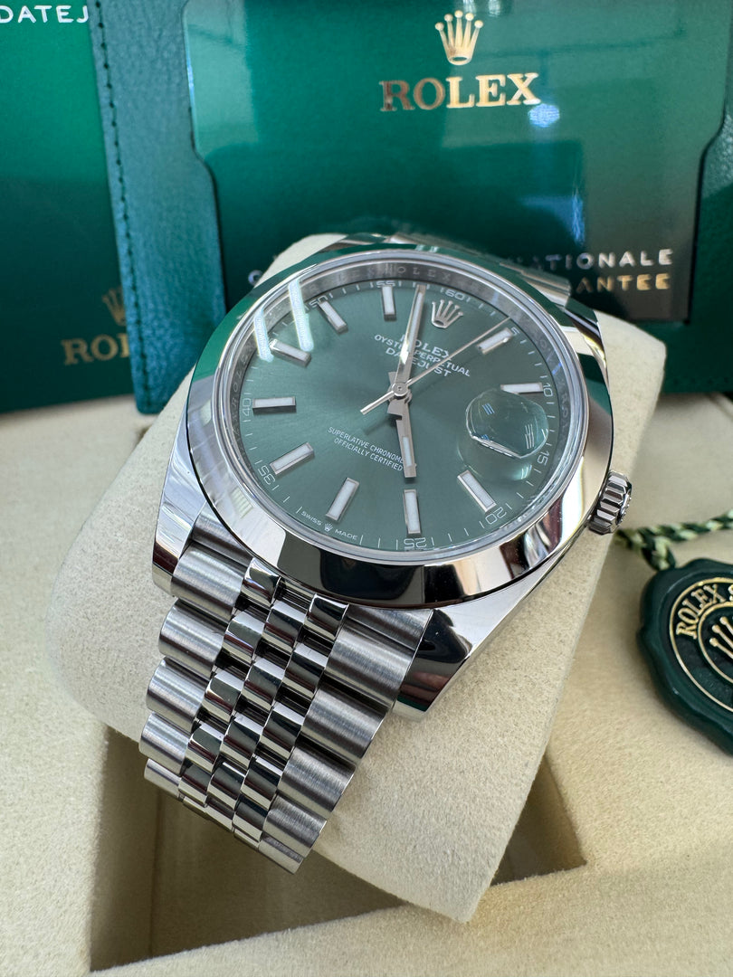 Rolex Datejust 41mm 126300 2025 Mint Green Jubilee