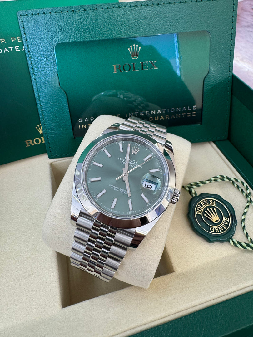 Rolex Datejust 41mm 126300 2025 Mint Green Jubilee