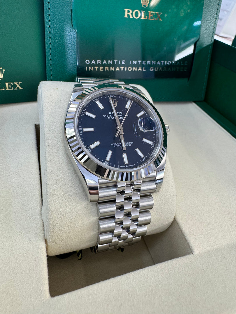 Rolex Datejust 41mm 126334 2025 Blue Index Dial Jubilee