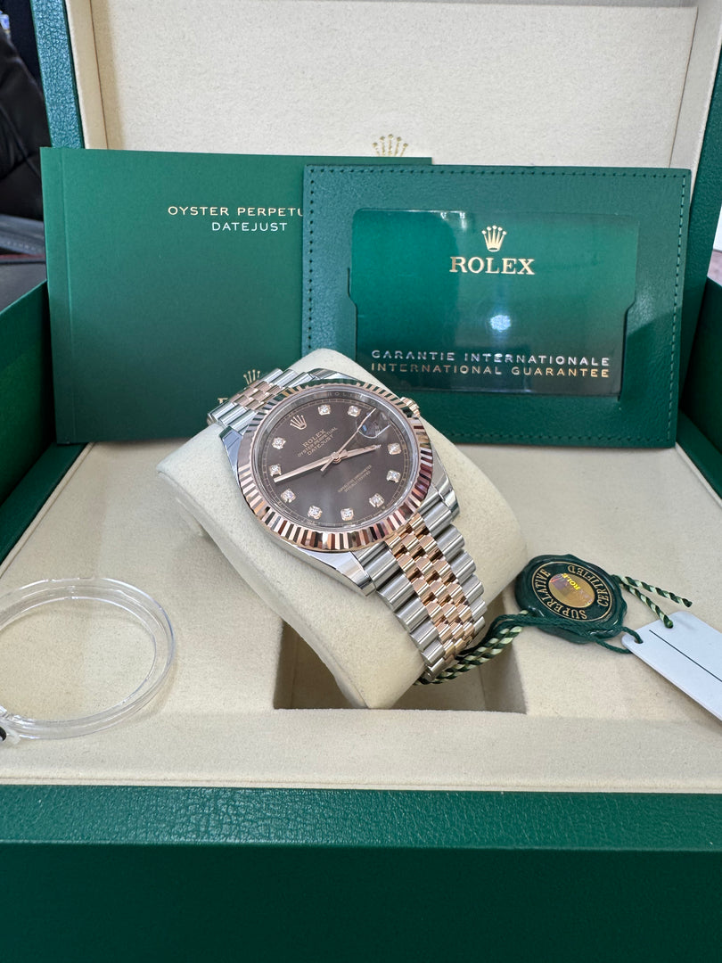 Rolex Datejust 41 Chocolate Diamond Dial 126331 2025 Jubilee