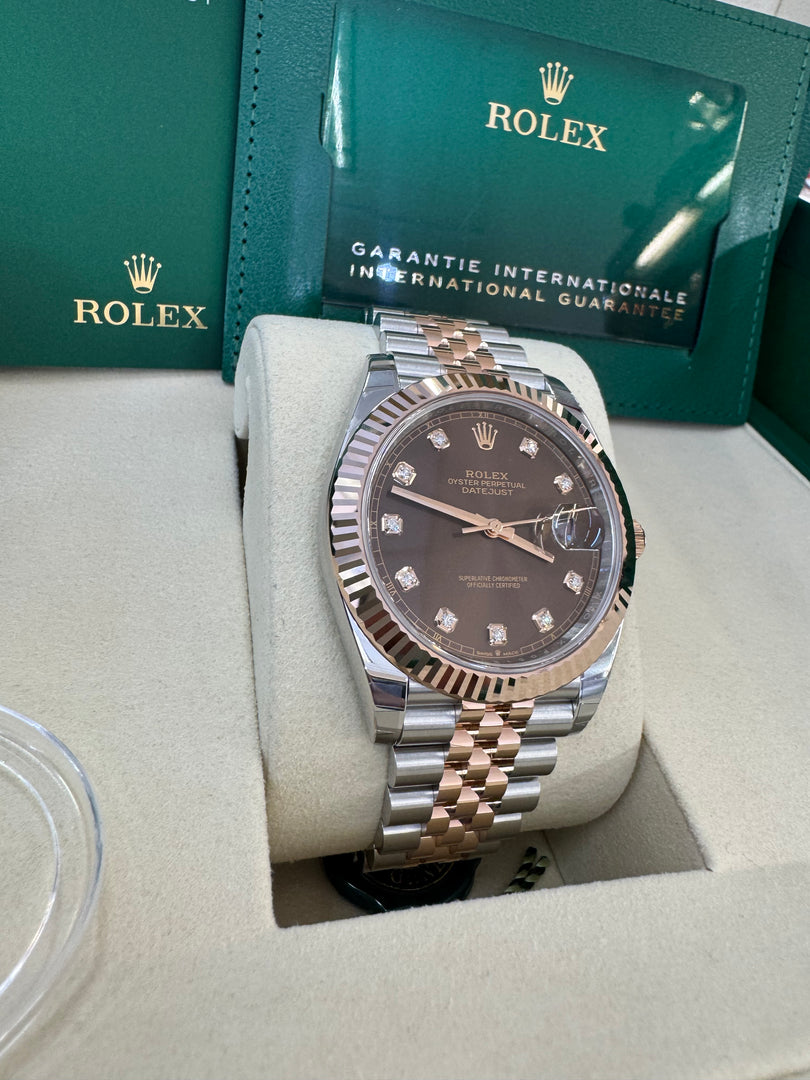 Rolex Datejust 41 Chocolate Diamond Dial 126331 2025 Jubilee