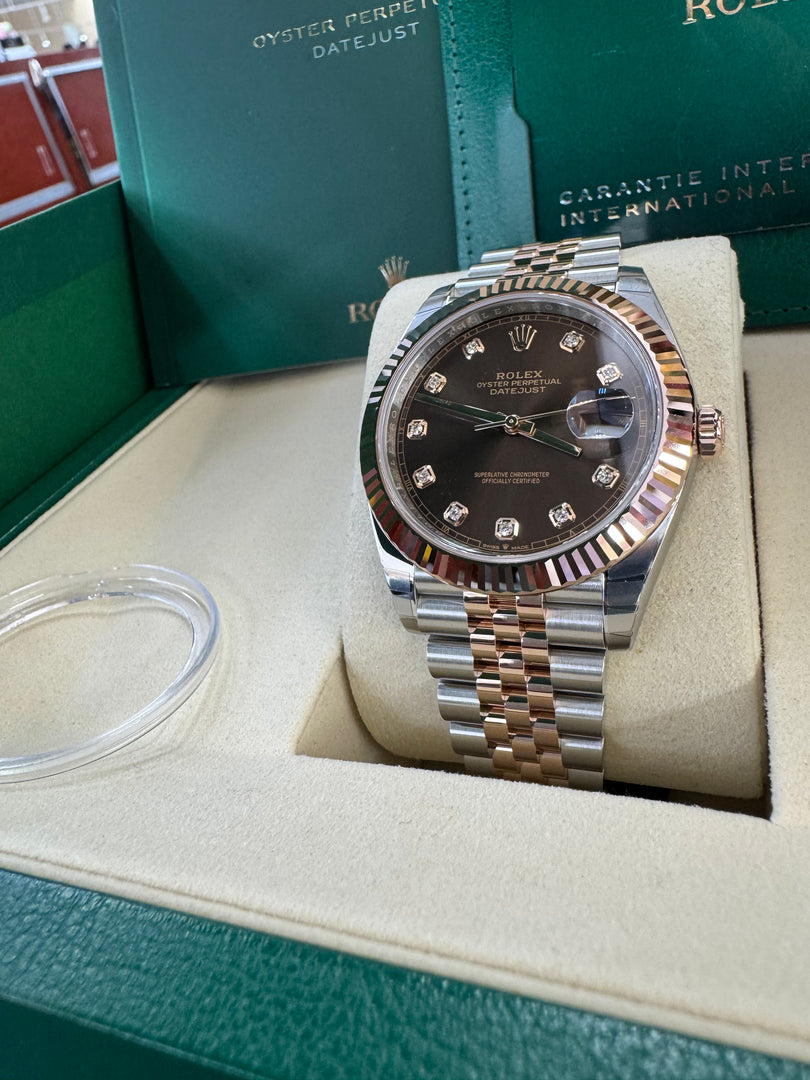 Rolex Datejust 41 Chocolate Diamond Dial 126331 2025 Jubilee