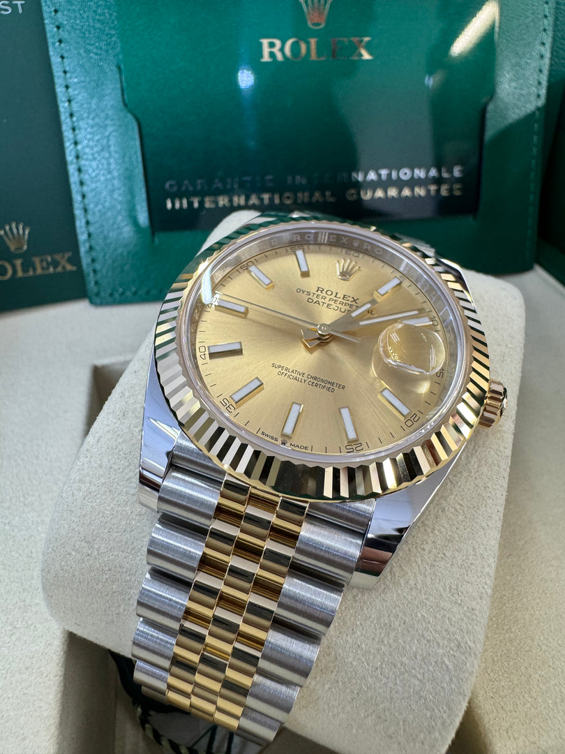 Rolex Datejust 41 Champagne Index Dial 126333 2025 Jubilee